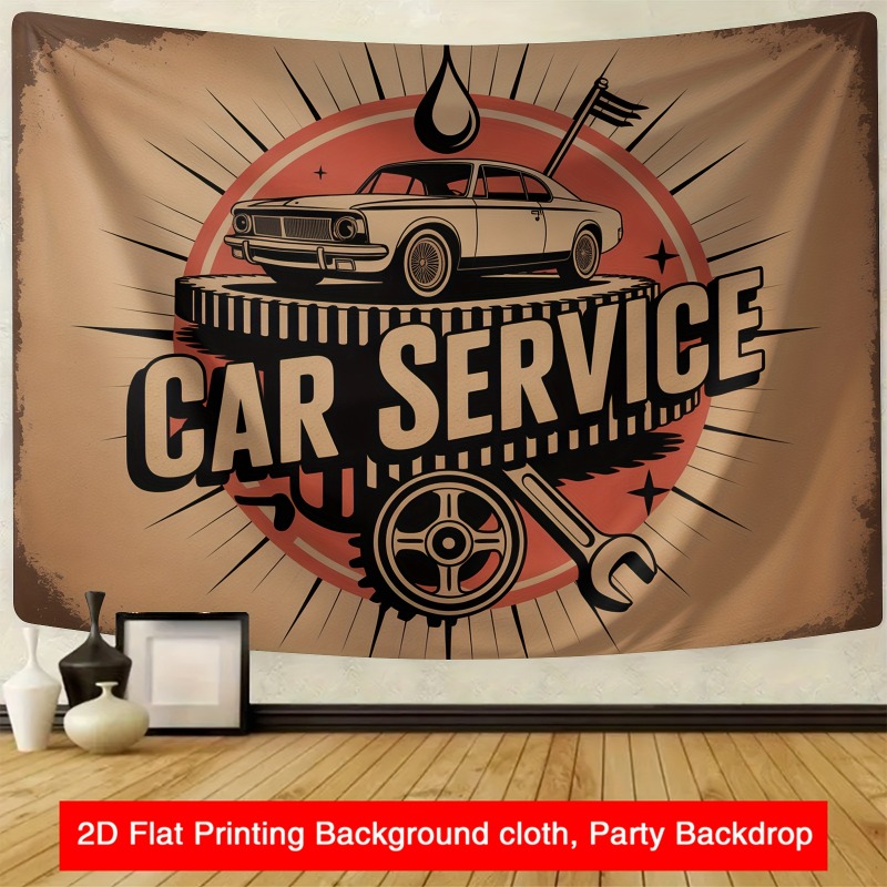 Large retro car service banner - Heavy Equipment Service review and price