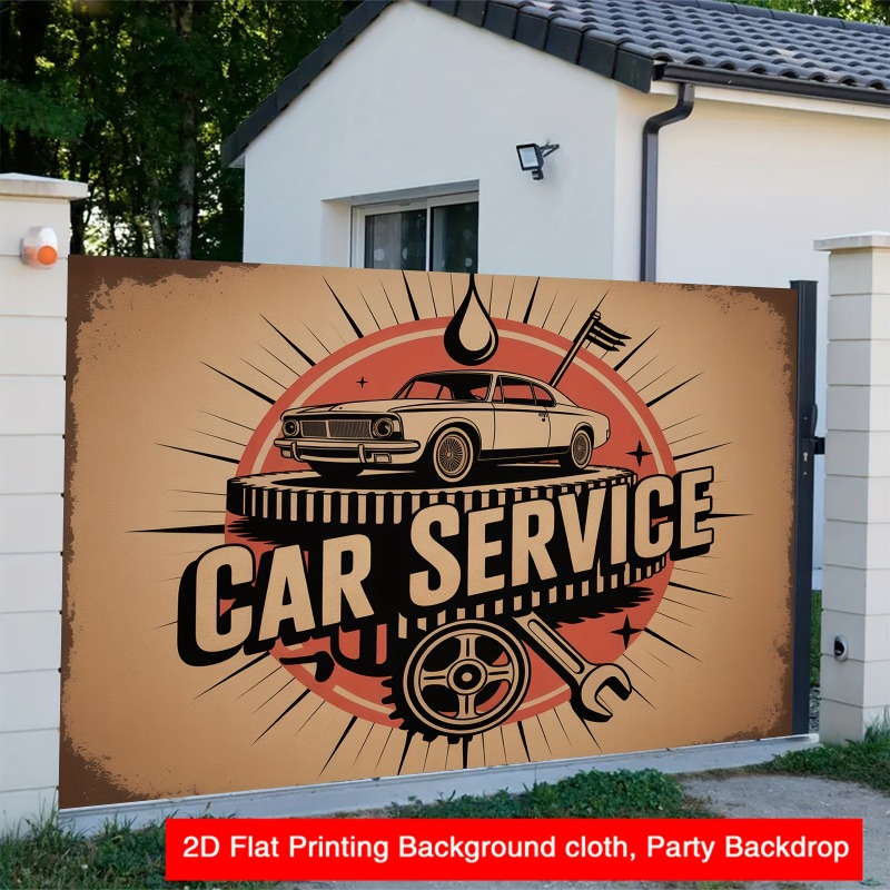 Large retro car service banner - Heavy Equipment Service review and price