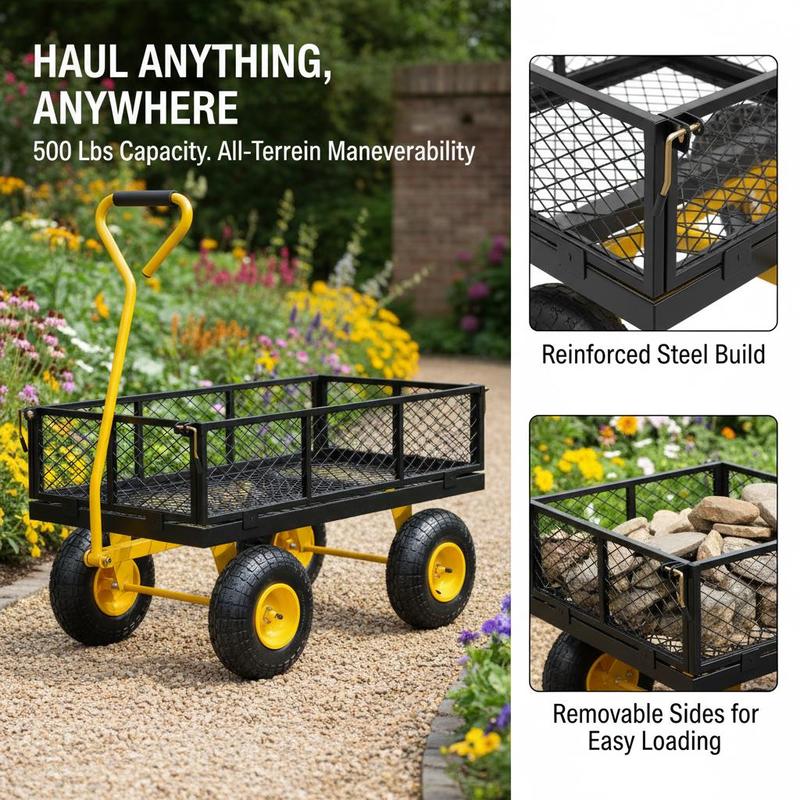 Steel Garden Cart 500 Lbs For  - Heavy Equipment Yard review and price